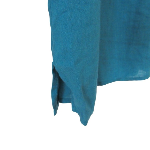 Dana Bachman Turquoise Blue Linen Tank Top 20 Lagenlook Breathable Vintage - Picture 6 of 9